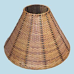 Vintage Wicker Lamp Shade - 6" x 16" x 11"